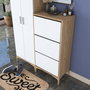 Hanah Home Soporte de Entrada Nogal y Blanco